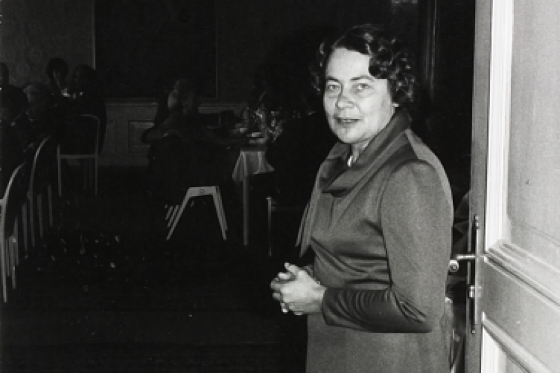 Else Kröner at a reception given by Armin Klein, the mayor of Bad Homburg, in the spring of 1975.