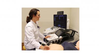 Dr. Lobmaier performing fetal cardiac function measurements
