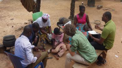 Gemeindenahe Wundversorgung in Ahondo, Tiassalé Health District,  Côte d’Ivoire, West Afrika