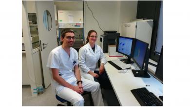 Dr. Sebastian Zundler and Emily Becker discussing the progress of the project.