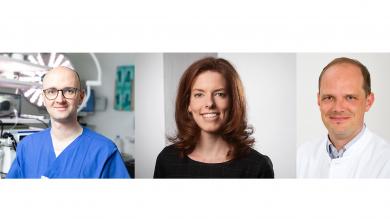 Clinician Scientist Professuren 2020: v. l. n. r. PD Dr. med. Konrad Aden, PD Dr. med. Sonja Suntrup-Krüger und PD Dr. med. Dennis Wolf