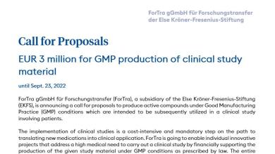 EUR 3 million for GMP production of clinical study material