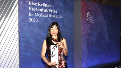 Yale Professor Akiko Iwasaki at the award presentation ceremony on June 5, 2023 