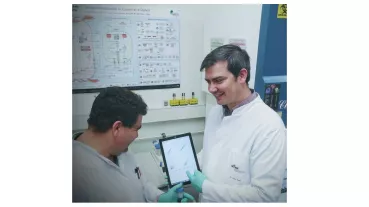 Das Projektkernteam bei Besprechung der Daten