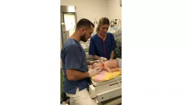 Teaching session for the application of CPAP in the delivery room