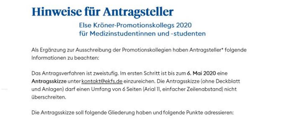 Hinweise für Antragsteller