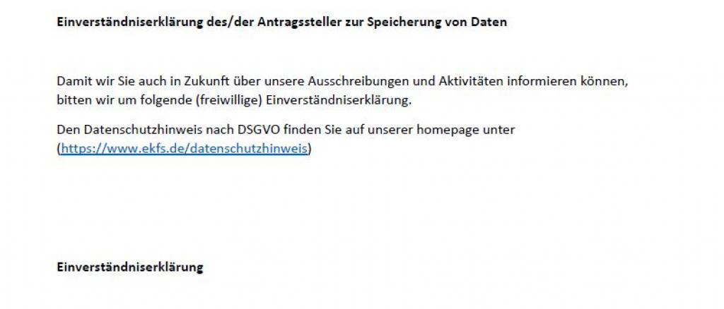 Einverständniserklärung