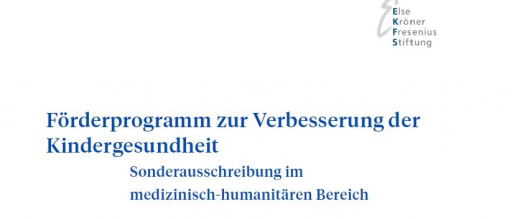 Sonderausschreibung Kindergesundheit