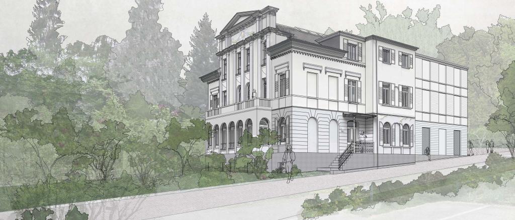 Renovation and extension of Villa Victoria, concept visualization: schneider+schumacher, architectural bureau