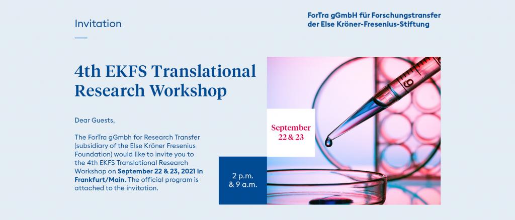 Invitation: 4th EKFS Translational Research Workshop
