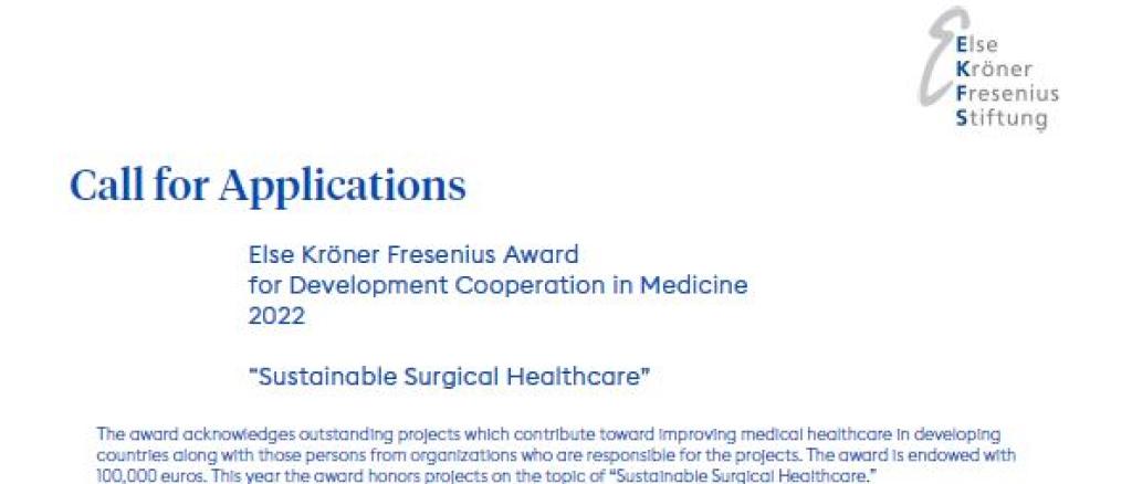 Humanitarian Award 2022: Call for Applications