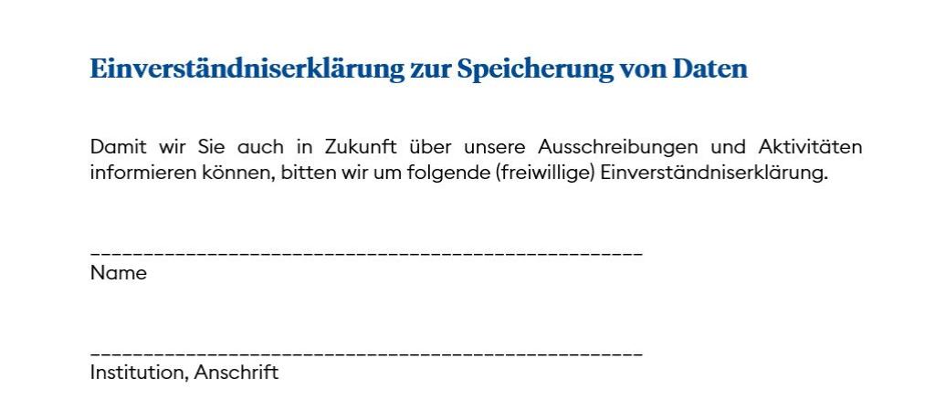 Einverständniserklärung