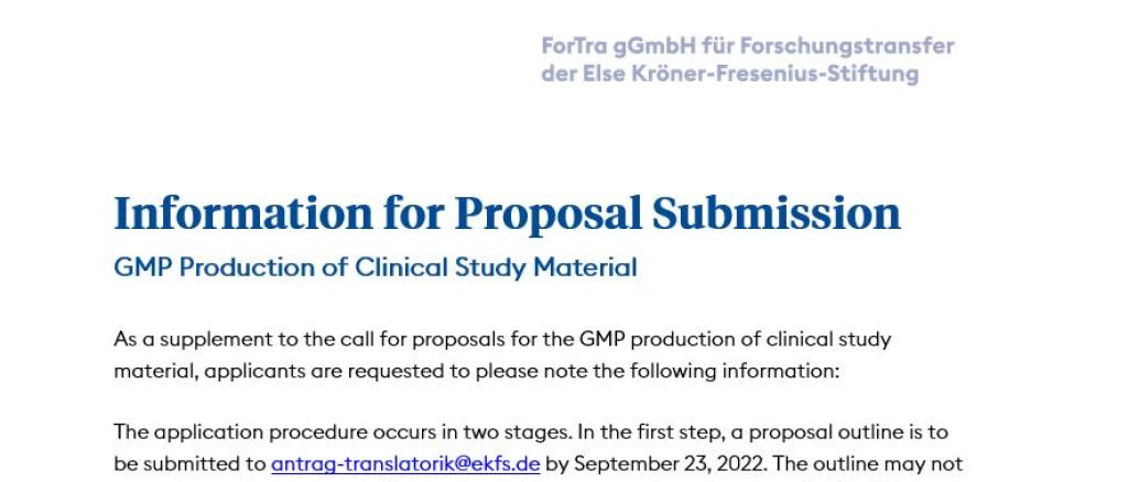 Information for Proposal Submission 