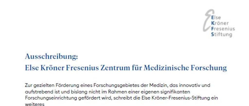 Ausschreibung: EKFZ für Medizinische Forschung