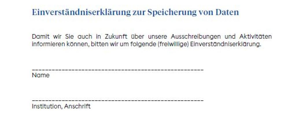 Einverständniserklärung