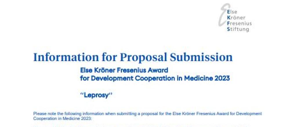Else Kröner Fresenius Award for Development Cooperation in Medicine 2023: Information