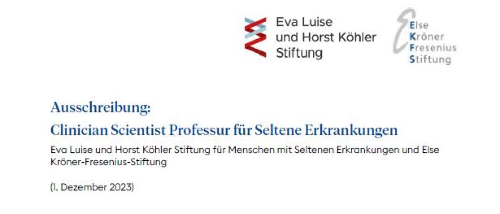 Ausschreibung: Clinician Scientist Professur für Seltene Erkrankungen