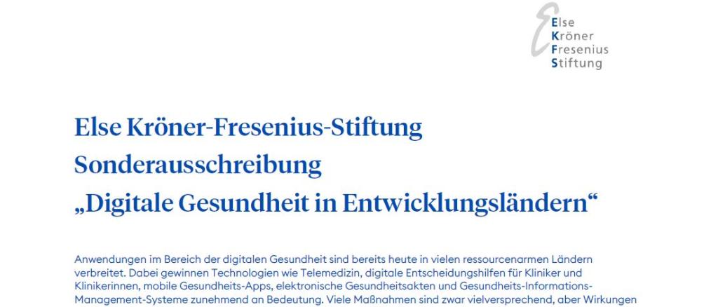 Sonderausschreibung: Digitale Gesundheit